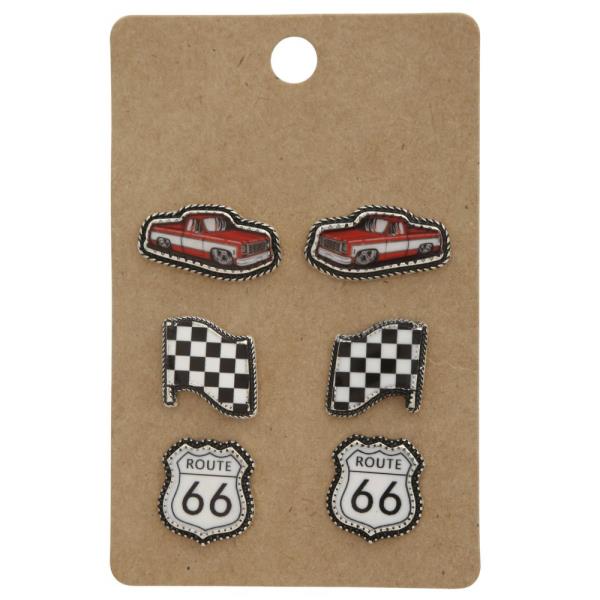 ROUTE 66 ASSORTED EARRING SET