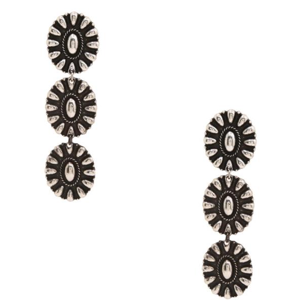 OVAL LINK METAL DANGLE EARRING