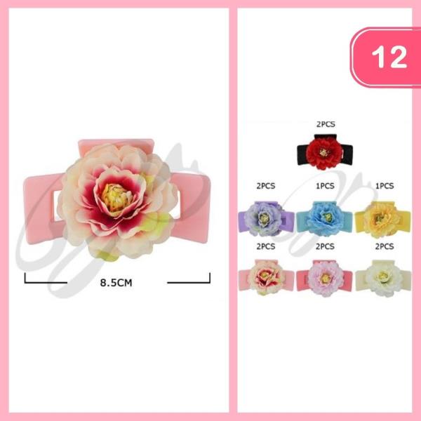 FLOWER HAIR CLAW CLIP (12 UNITS)
