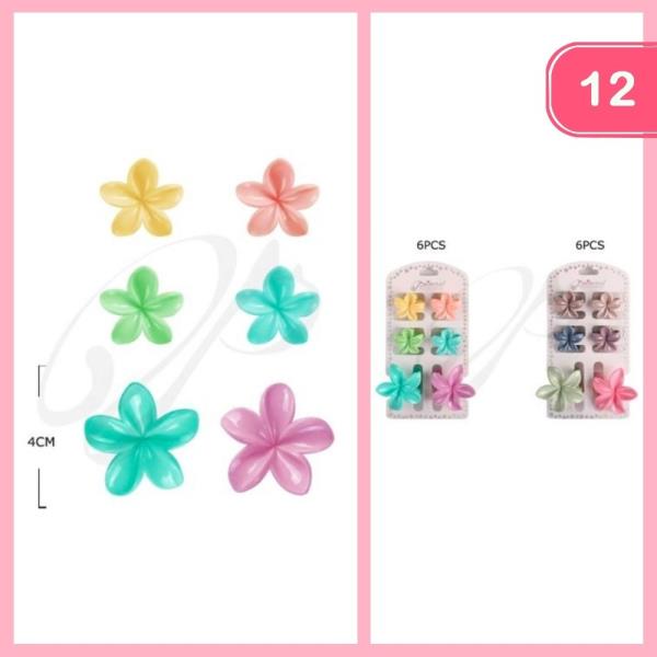 PLUMERIA HAIR CLAW CLIP SET (12 UNITS)