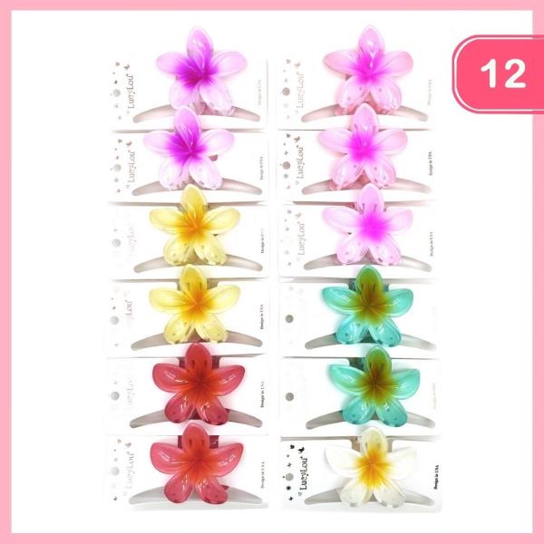 PLUMERIA HAIR CLAW CLIP (12 UNITS)
