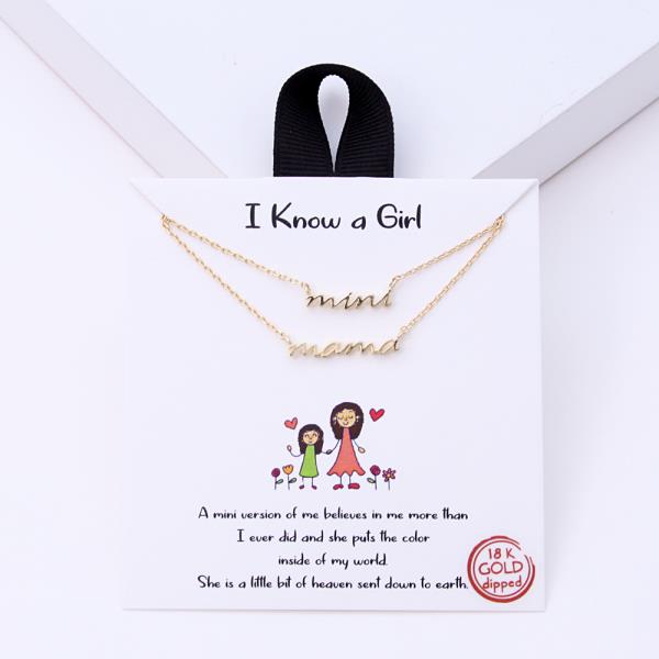 18K GOLD RHODIUM I KNOW A GIRL MINI MAMA PENDANT NECKLACE