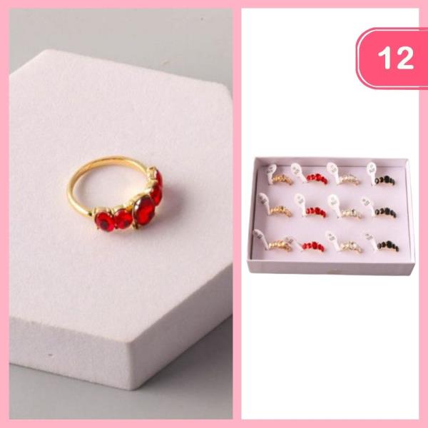 CRYSTAL OVAL SET RING (12 UNITS)