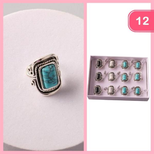 METAL STONE RING (12 UNITS)