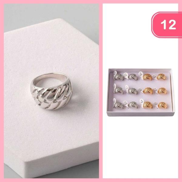 METAL LAYERED TWISTED RING (12 UNITS)