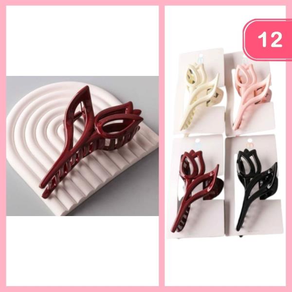 TULIP SHALE HAIR CLAW CLIP (12 UNITS)