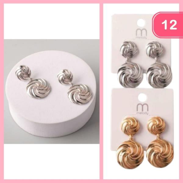 SWIRL CIRCLE DROP EARRING (12 UNITS)