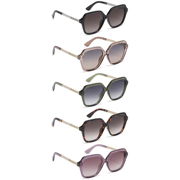 CHIC PEARL CHAIN DESIGN SQUARE SUNGLASSES 1DZ