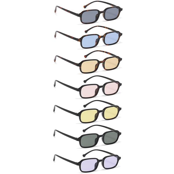 PLAIN SQUARE COLOR LENS SUNGLASSES 1DZ