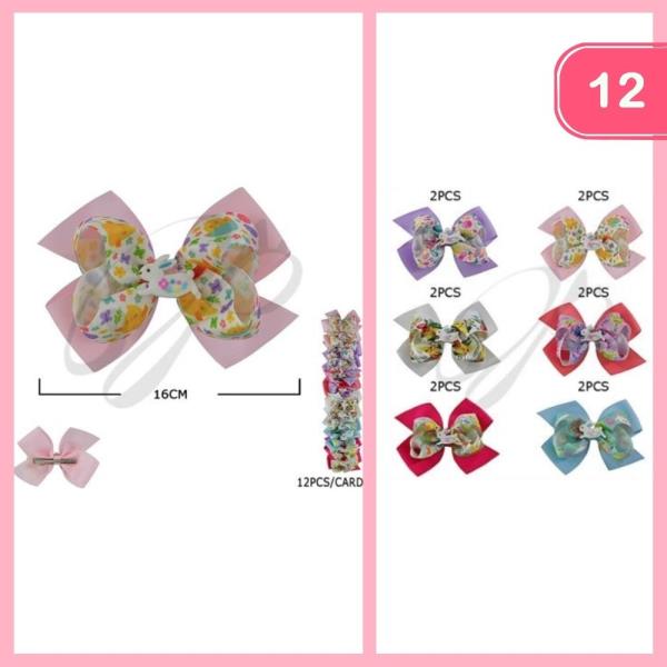 EASTER RIBBON HAIR BOW (12 UNITS)