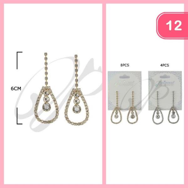 RHINESTONE DANGLE EARRING (12 UNITS)