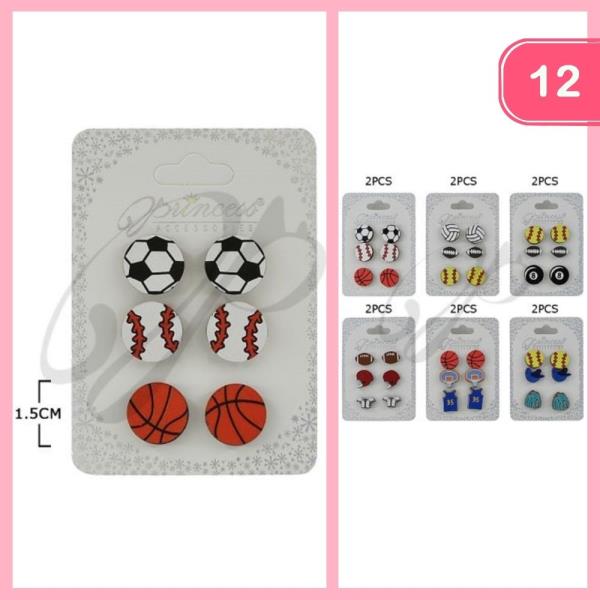 SPORTS POST EARRING (12 UNITS)