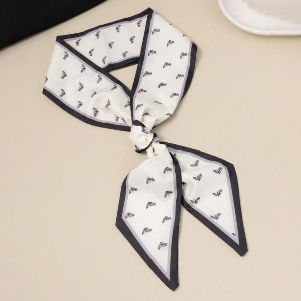 MINI MOTIF FRAME SILKY BANDANA SKINNY NECK SCARF