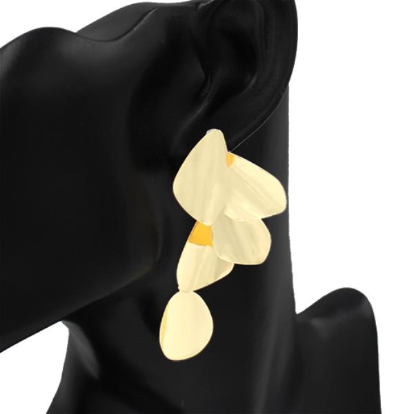 LAYERED PETAL DROP STATEMENT DANGLE EARRING