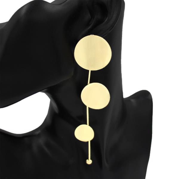 MULTI DISC DROP LINE STATEMENT DANGLE EARRING