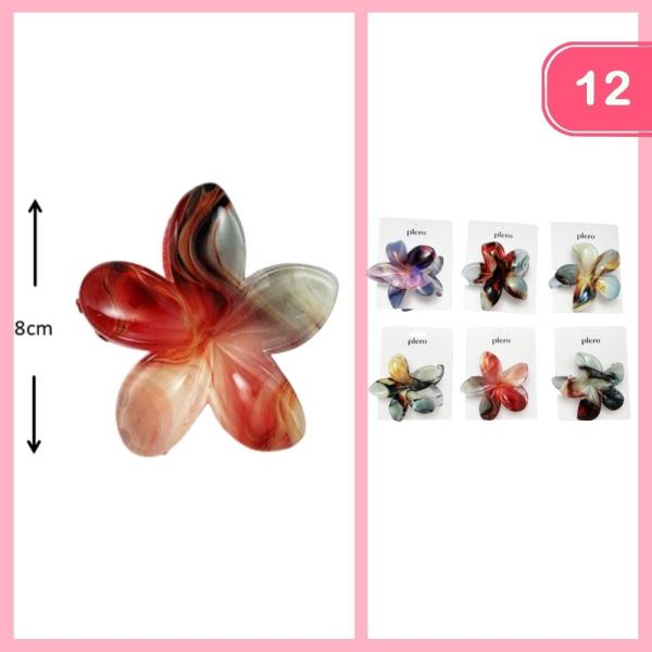PLUMERIA HAIR CLAW CLIP (12 UNITS)