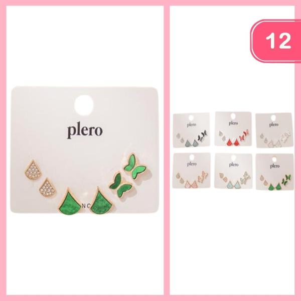 RHINESTONE BUTTERFLY POST EARRING (12 UNITS)