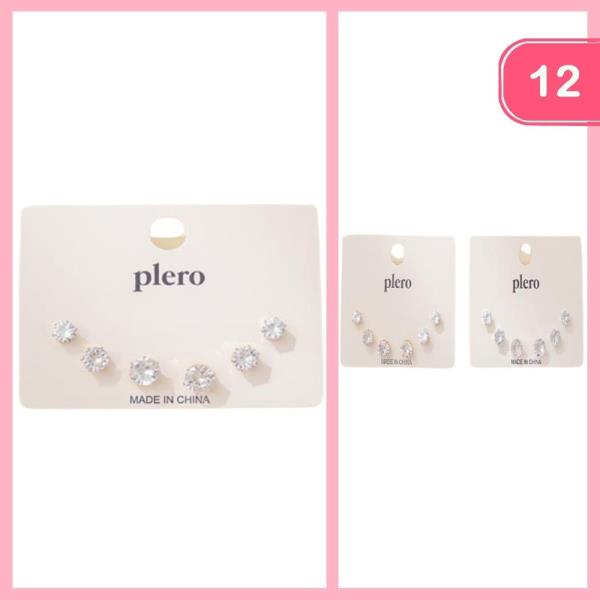 RHINESTONE POST EARRING (12 UNITS)