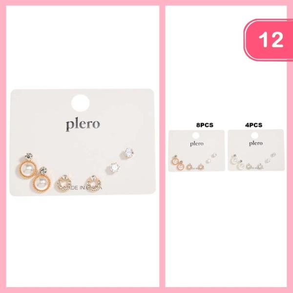 RHINESTONE PEARL POST EARRING (12 UNITS)