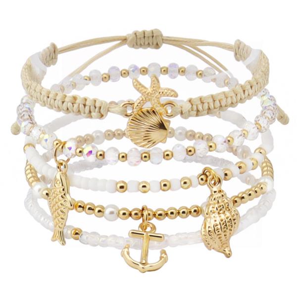 SEALIFE STACKABLE BEADED CHARM BRACELET