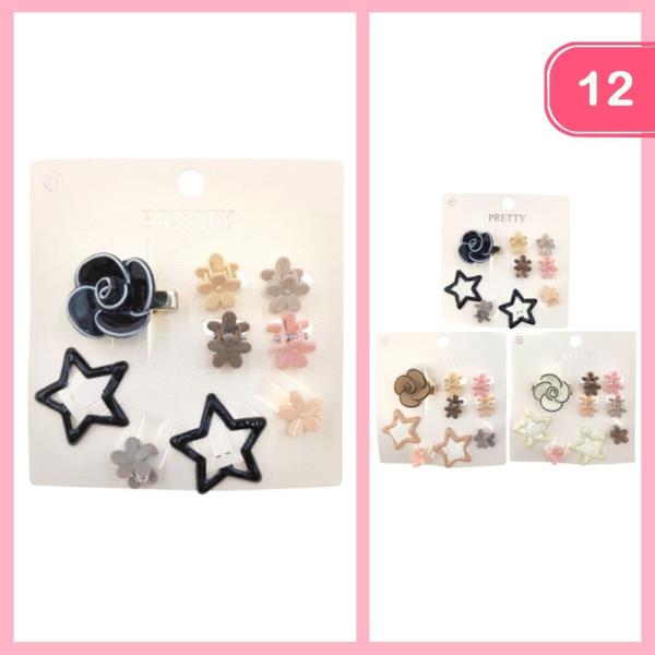 FLOWER HAIR CLIPS  (12 UNITS)