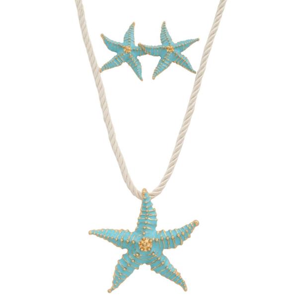 STARFISH PENDANT ROPE NECKLACE
