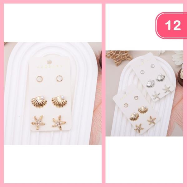 SEA LIFE POST EARRING (12 UNITS)