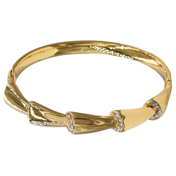 BAMBOO DESIGN STAINLESS STEEL BANGLE BRACELET