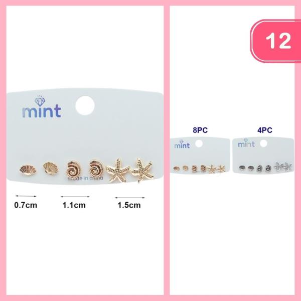 SEA LIFE POST EARRING SET (12 UNITS)