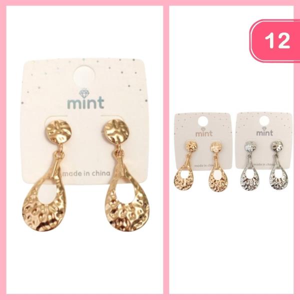 TEXTURED DANGLER EARRING (12 UNITS)
