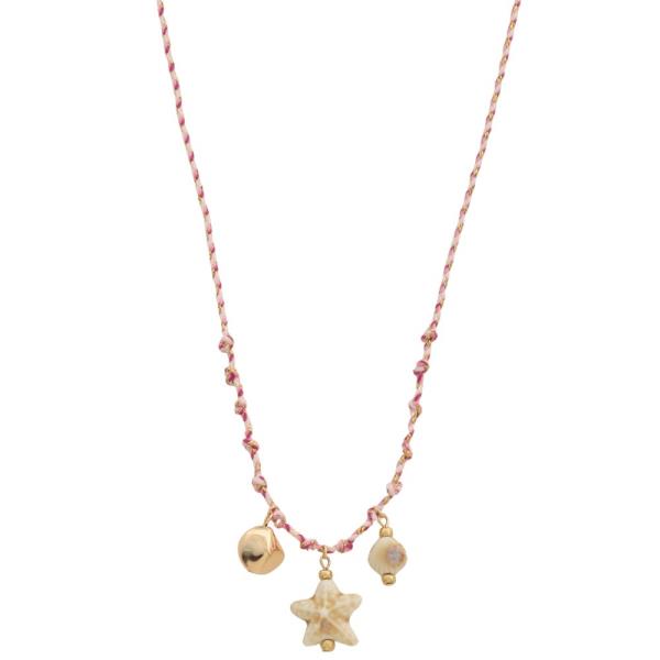 STAR CHARM BRAIDED LINK NECKLACE