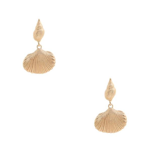 SEASHELL LINK METAL DANGLE EARRING