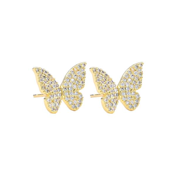 BUTTERFLY CZ STUD EARRING