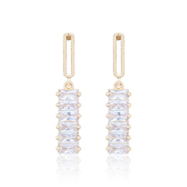 CZ BAR DROP EARRING