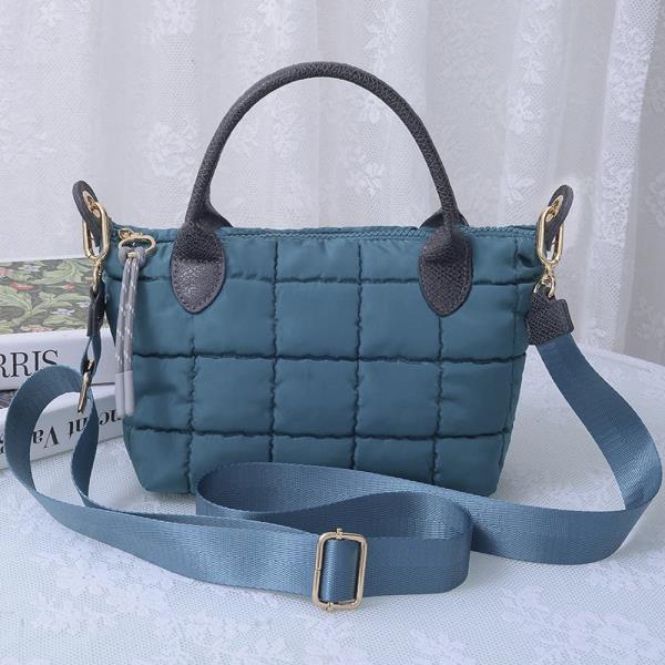 QUILTED CUSHION DESIGN HANDLE SATCHEL BAG