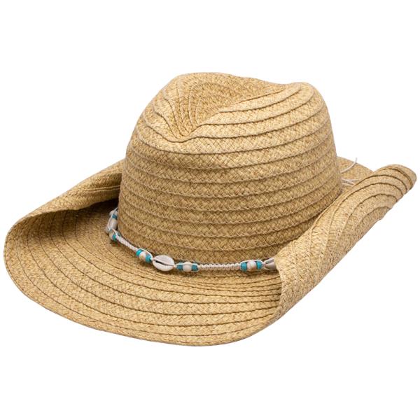 STRAW SHELL COWBOY HAT