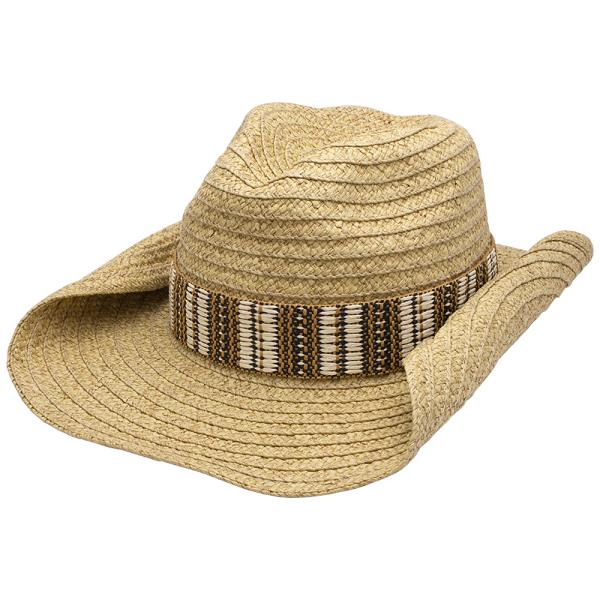 PATTERN STRAW COWBOY HAT