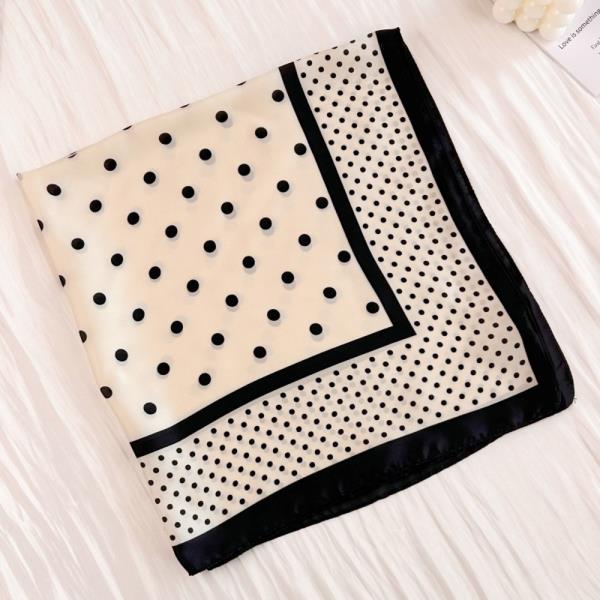 POLKA DOT BANDANA WITH BLACK BORDER - TIMELESS SUMMER SCARF
