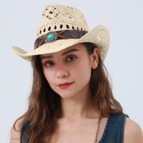 BOHO WOVEN RAFFIA COWBOY HAT – ECO WESTERN STYLE