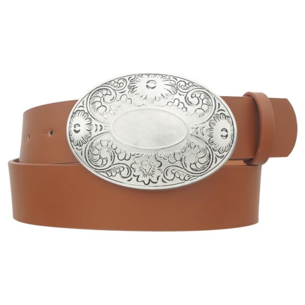 SW FADED BLOOM OVAL BUCKLE BELT
