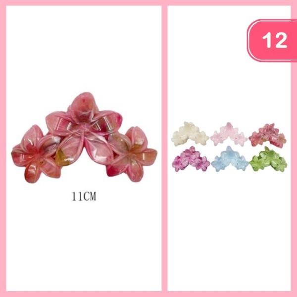 FLOWER HAIR CLAW CLIP (12 UNITS)