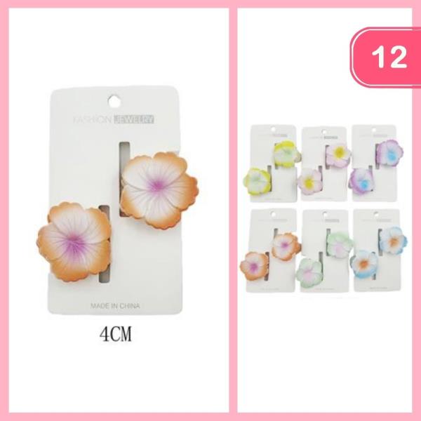 FLOWER HAIR CLAW CLIP (12 UNITS)