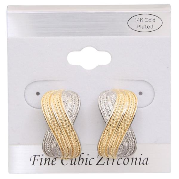 GOLD PLATED TWO TONE EARRINGS