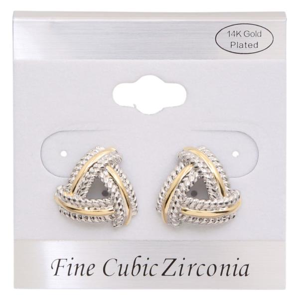 14K GOLD PLATED TWO TONE EARRINGS