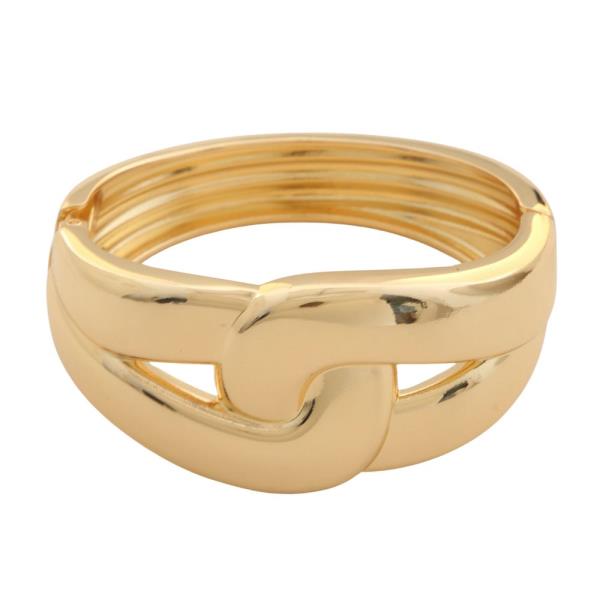 GOLD PLATED HINGED BANGLE BRACELET