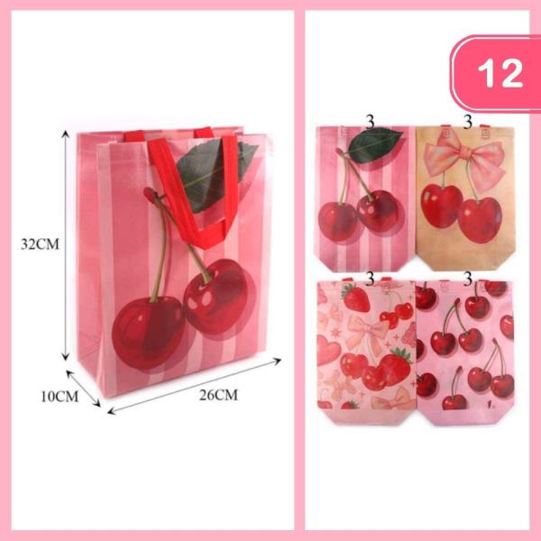 CHERRY REUSABLE TOTE BAGS (12 UNITS)