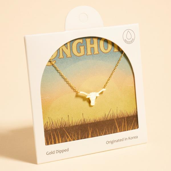 BULL`S HEAD SHAPED GOLD-DIPPED PENDANT SHORT NECKLACE WATER RESISTANT