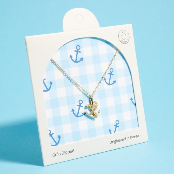 WATER RESISTANT TAIL SHAPED GOLD-DIPPED PENDANT SHORT NECKLACE