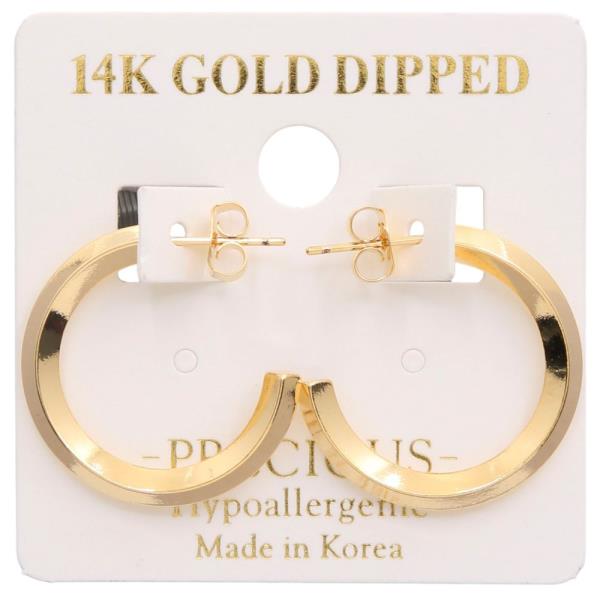 14K GOLD DIPPED OPEN HOOP HYPOALLERGENIC EARRING