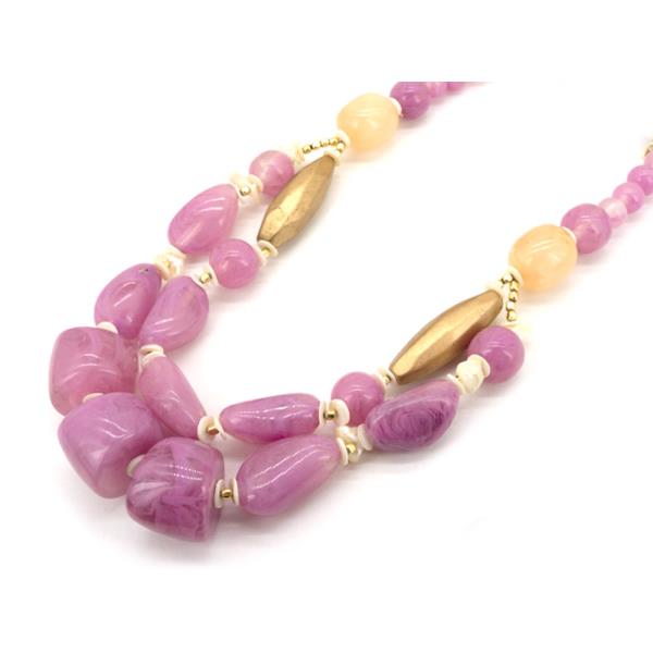 STONE BEAD LAYERED NECKLACE